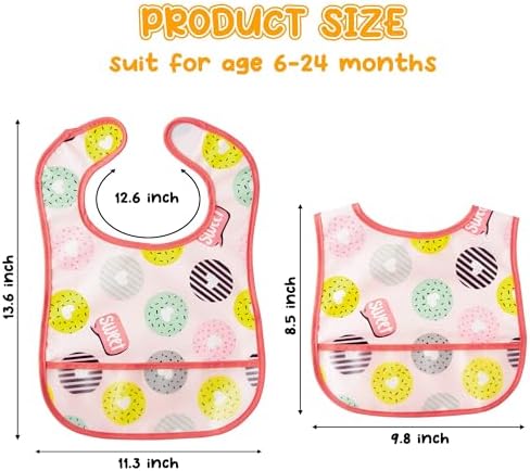 6Pcs Waterproof Baby Feeding Bibs, Mess Proof Toddler Bibs - Image 2