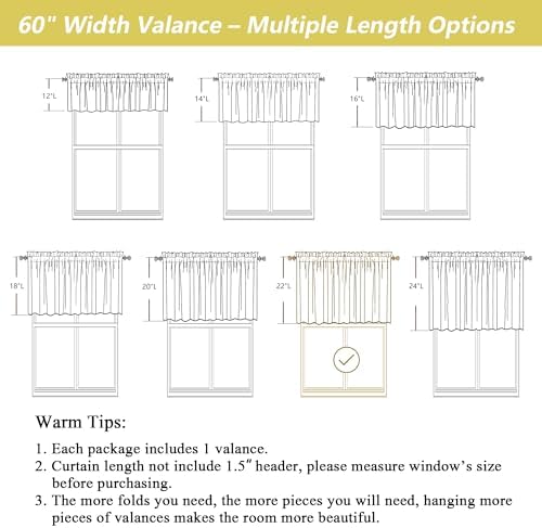 Sage Green Valances for Windows, Light Filtering Faux Linen Textured Small - Image 3