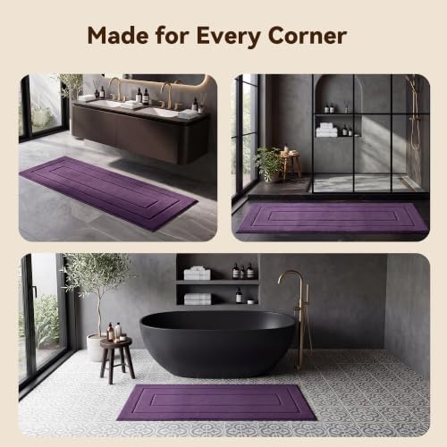 GRANNY SAYS Purple Bathroom Runner Rug 59" x 24", Soft Microfiber Bath Mat - Image 7