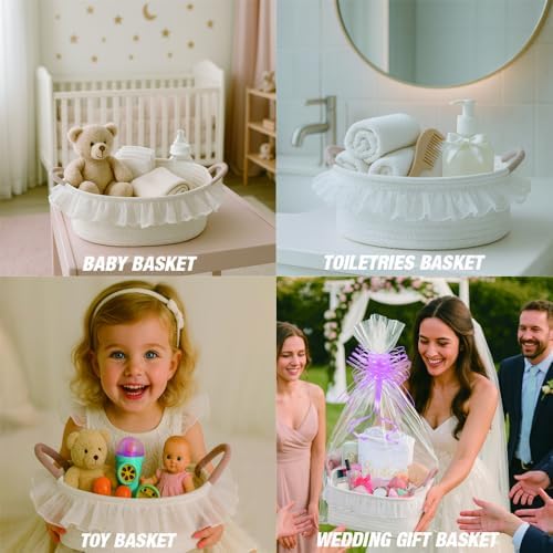 White Cotton Rope Gift Basket - Image 4