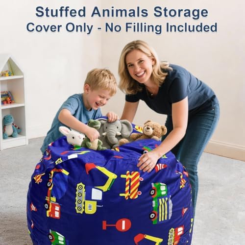 Lukeight Stuffed Animal Storage Bean Bag Chair Cover - Image 4