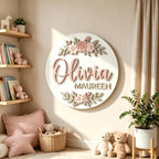 Personalized Floral Wooden Name Sign - Image 4
