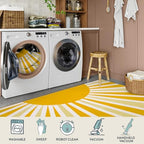 Lahome Yellow Rainbow Sun Area Rug 8x10 - Image 3