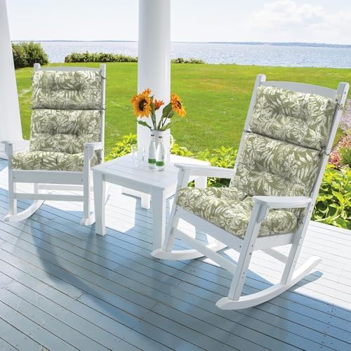 DYTXIII Outdoor High Back Chair Cushions Set of 2, Water Repellent Tufted - Image 2