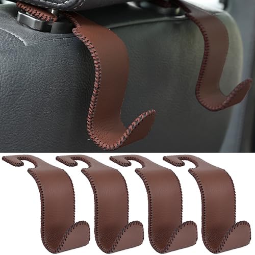 4-Pack Car Headrest Hooks Holds 55lbs Seat Storage Organizer by Amooca