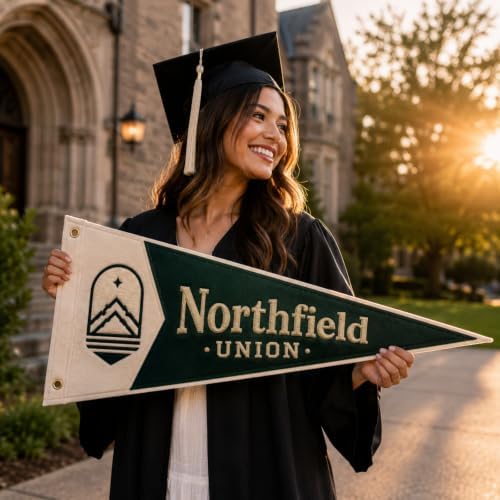 Custom Embroidered School Name Pennant Flag, Canvas Graduation Pennant - Image 3