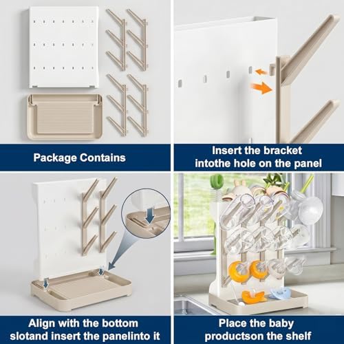 GoMaihe Baby Bottle Drying Rack: Space Saving Vertical Bottle Dryer Holder - Image 7