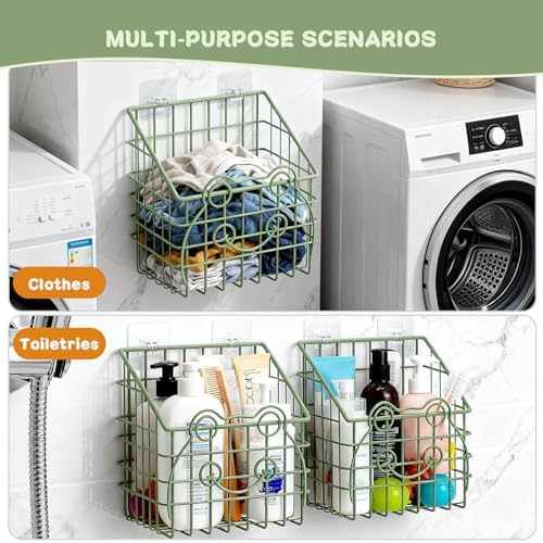 Greentainer 2 Pack Bath Toy Storage Organizer, Large Rustproof Metal Wire Basket - Image 6