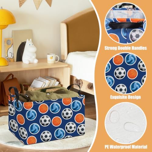 Rectangular Collapsible Storage Basket Nursery Toy Organizer Ball Sports - Image 3