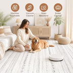 Nakagishi 8x12 Area Rugs Living Room: Washable Boho Large Neutral Soft - Image 3