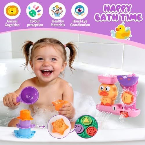 Toddler Bath Toys for Kids Ages 1-3 Waterfall Bathtub Toys for Toddlers 2-4 - Image 2
