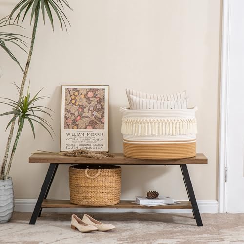 KAKAMAY Large Blanket Basket, Woven Baskets - Image 6