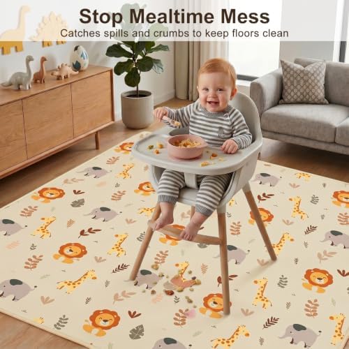 Basumee Splat Mat for Under High Chair, Waterproof & Mess-Proof Floor Mat - Image 5
