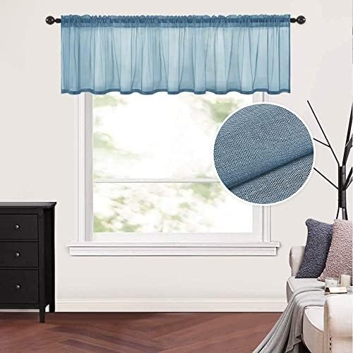 MIULEE Dusty Blue Window Valance 1 Panel 54W x 18L by MIULEE