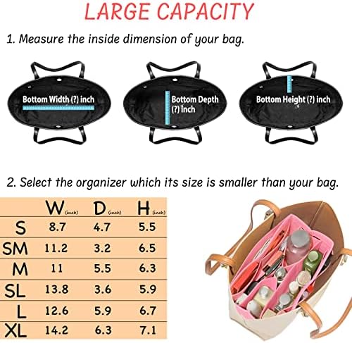 DailyPlus Purse Organizer Insert Felt Bag Organizer Handbag Organizer Insert - Image 6