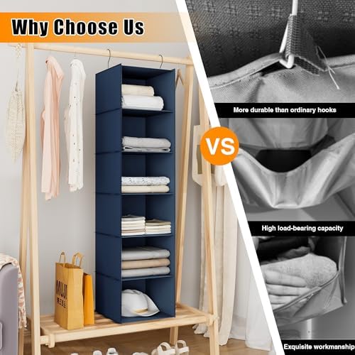 Hanging Closet Organizer 6-Shelf, Oxford Fabric Wardrobe Storage - Image 7