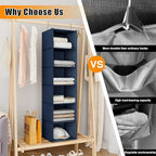 Hanging Closet Organizer 6-Shelf, Oxford Fabric Wardrobe Storage - Image 7