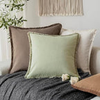 Foindtower Decorative Linen Fringe Throw Pillow Covers Cozy Boho Farmhouse - Image 5
