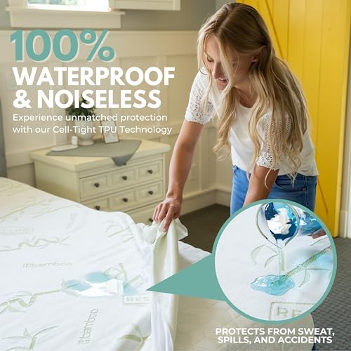 RestLine Premium Bamboo Waterproof Mattress Protector - Image 2