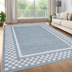 GarveeHome Washable Area Rug 4x6 Small Modern Bordered Living Room Rugs - Image 2