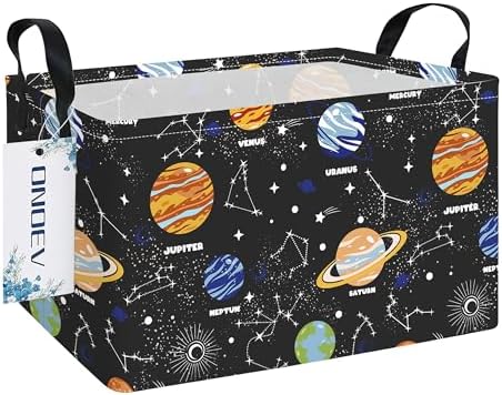 Rectangular Solar System Planet Storage Bin, Closet Organizer Basket by ONOEV