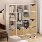 Furinno Cubicle 16-Cube Book Shelf, Extra Thick Frame Bookshelf - Image 2