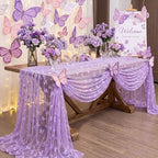 4 Pcs Purple Butterfly Table Runner 29 X 70 Inch Tulle - Image 4