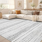 Nakagishi Boho 5x8 Area Rug Living Room Rugs Machine Washable Gray by NakagishiAreaRug