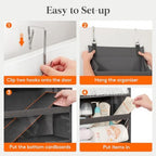 Lifewit 1 Pack Over the Door Organizer 10 Section Hanging Storage Dark Gray - Image 7