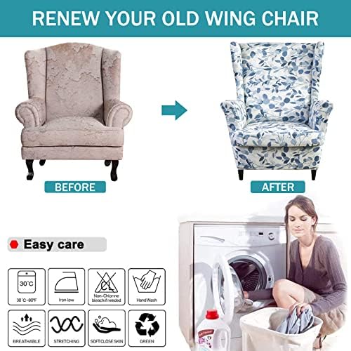 NILUOH Wingback Chair Covers 2-Piece, Armchair Slipcovers - Image 6