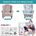 NILUOH Wingback Chair Covers 2-Piece, Armchair Slipcovers - Image 6