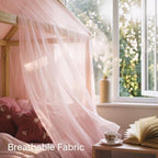 NICETOWN Light Pink Kids Bed Canopy - Image 6