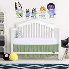 Crib Bed Skirt 28” x 52” with 14” Drop – Split Corners Dust Ruffle, Microfiber - Image 4