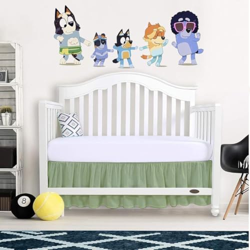 Crib Bed Skirt 28” x 52” with 14” Drop – Split Corners Dust Ruffle, Microfiber - Image 4