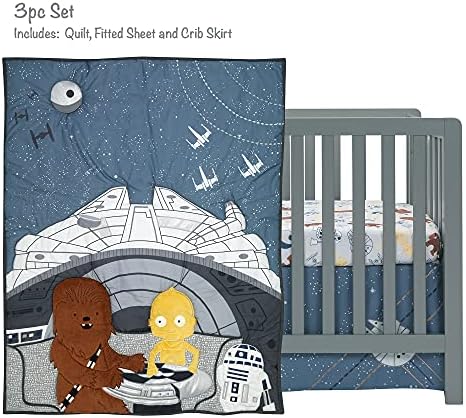 Lambs & Ivy Star Wars Signature Millennium Falcon 3-Piece Baby Crib Bedding Set - Image 2