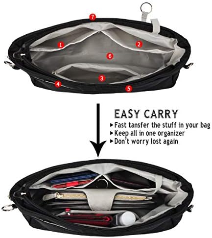 Vercord Expandable Nylon Handbag Purse Organizer Insert Liner Shaper Bag In Bag - Image 3