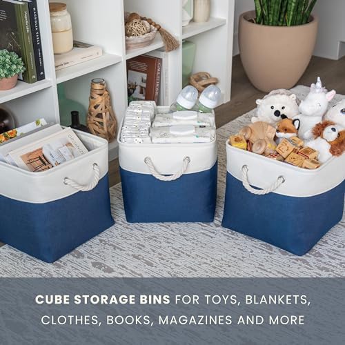 OrganiHaus 11x11 Cube Storage Bins, Rope Handles - Image 5