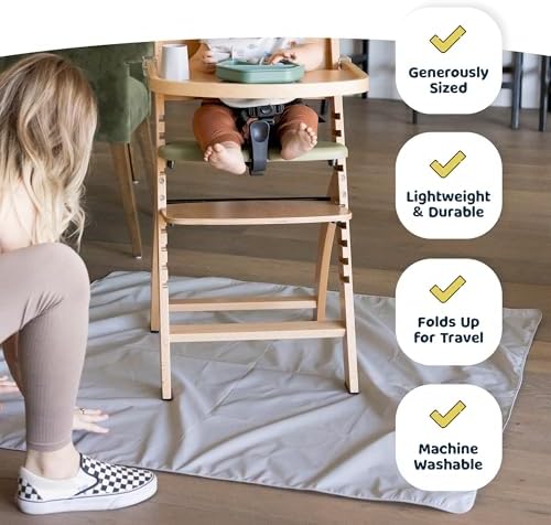 Tiny Twinkle Splat Mat for Under High Chair or Table | 51" x 51" Waterproof & - Image 2