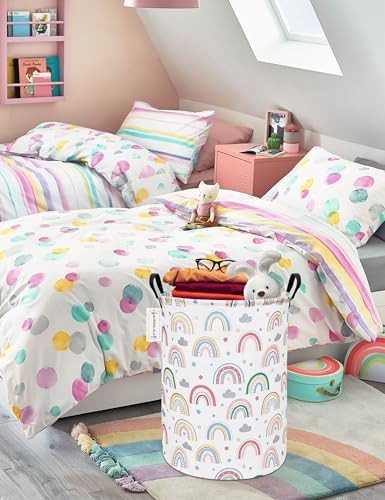 QUEENLALA Foldable Waterproof Round Fabric Laundry Basket Home - Image 4