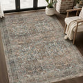 JOLLYVOGUE 3x5 Washable Rug, Vintage Floral Area Rug, Vintage Brown by JOLLYVOGUE