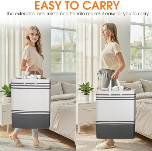 3 Pack Large Laundry Baskets, Laundry Hampers, Freestanding Waterproof - Image 6