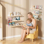 6-Pack Nursery Book Shelves, Scalloped Floating Shelves - Image 4