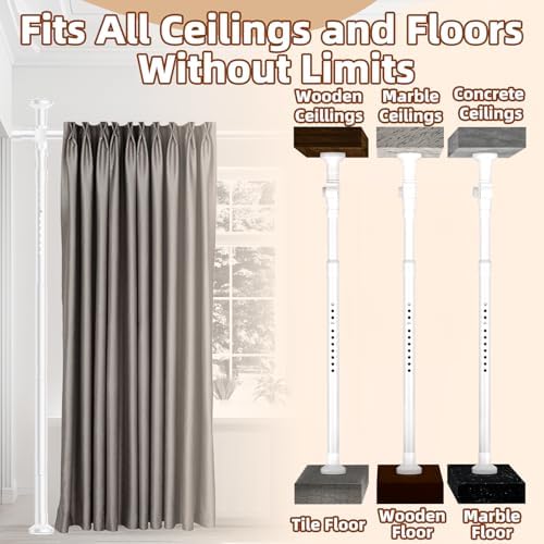 Room Divider, Tension Curtain Rod No Drilling, 4-10ft 28-70inch Wall Divider - Image 5