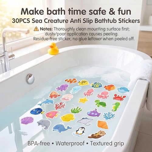 30PCS Sea Creature Non Slip Bathtub Stickers - Image 3