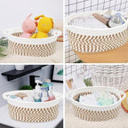 ABenkle Small Basket with Handles, Boho Decorative Rope Woven Dog Cat Toy - Image 6