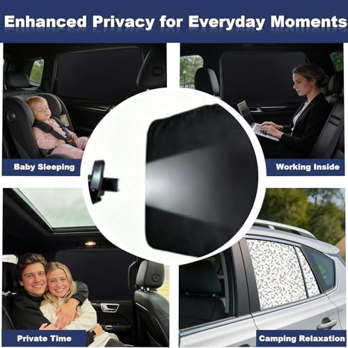 XCBYT Magnetic Car Side Window Shades, 100% Blackout Privacy Covers - Image 3