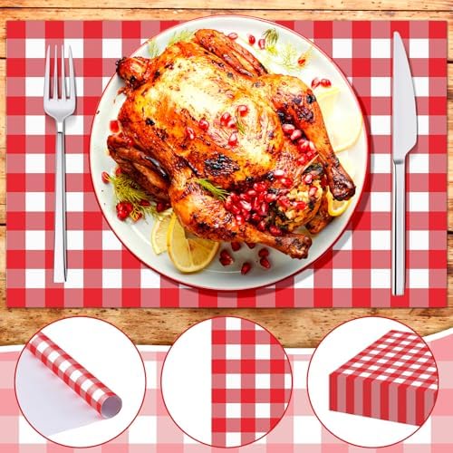 Lincia 100 Pcs Checkered Paper Placemats, 11 x 17 Inch - Image 6