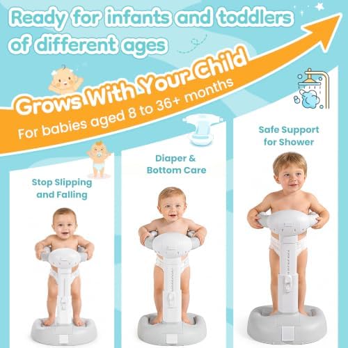 Baby Shower Stand with Anti-Pinch Silicone & Anti-Slip Base, Foldable Baby Bath - Image 5