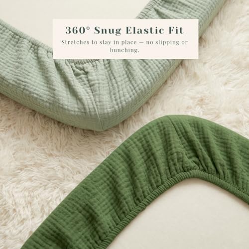 3 Pack Cotton Muslin Baby Bassinet Fitted Sheet - Image 6
