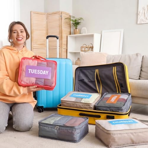 Woanger 7 Pcs Packing Cubes for Travel Days of Week Packing Cubes - Image 4